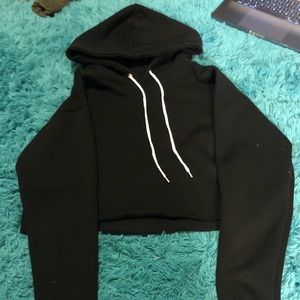 Cropped black hoodie